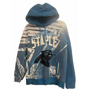 Men's Carolina Panthers NFL x Staple Teal All Over Print Pullover Hoodie. S.  G